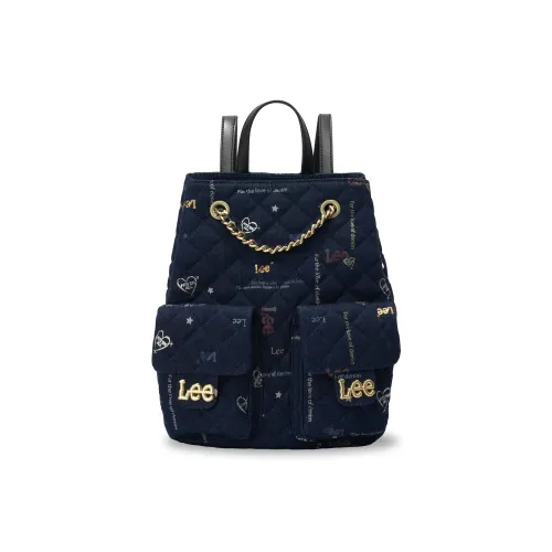 Lee ПУ (полиуретан) текстильная смесь рюкзак стандартный женский синий черный светло-синий