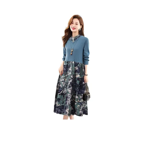 X MOOM Женские длинные платья с длинными рукавами