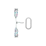 Цветной горный хрусталь Бабочка + Серебряный Ромб Чехол