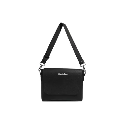 Mulinsen ПУ (полиуретан) с полиэстером сумка через плечо стандартная унисекс черный