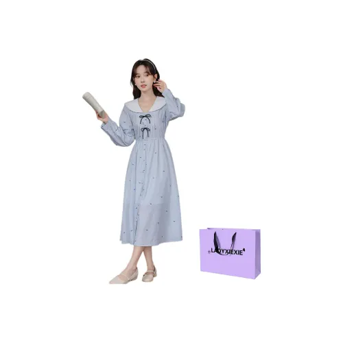 LADYXIEXIE Длинное платье с длинными рукавами женское