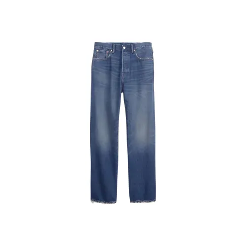 GAP совместный бренд Темные промытые унисекс джинсы