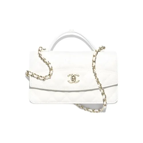 CHANEL Коровья кожа Сумка через плечо Мини Женская Белая