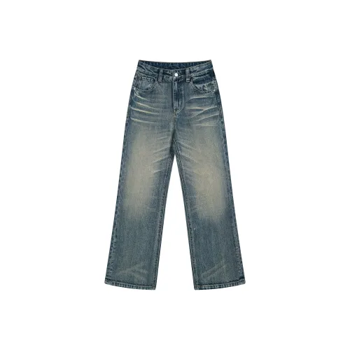 A3G4 Ностальгический синий Унисекс Джинсы