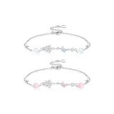 Мятный браслет с бабочкой [1 пара]