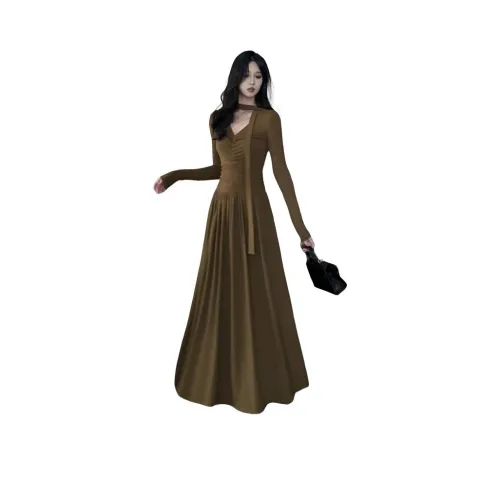 STYUW Длинное платье с длинным рукавом женское