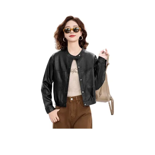 H YXIANG Кожа Куртка Женская