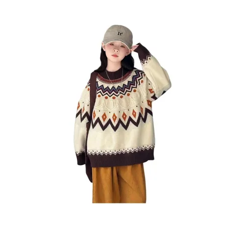 LANCAIHE Fair Island Jacquard Sweater Kids Sweaters