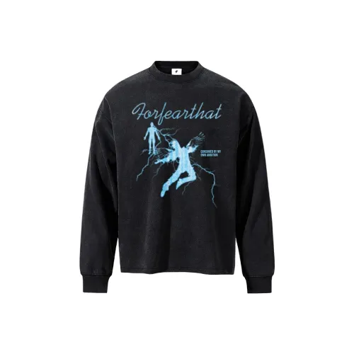 FOR FEAR THAT Промытый черный Унисекс T-рубашки