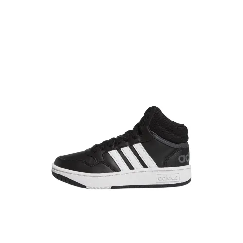 Adidas Neo Hoops Mid K Устойчивый к истиранию MID Топ Детские Скейтбординги Черный Детский