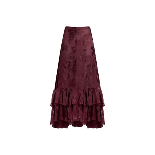 ETRO Темный баклажан Женская Повседневная Длинная Юбка