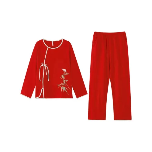 FENTENGCARE Красный Женский Пижамный Комплект