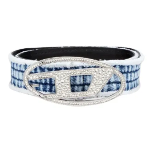 DIESEL Кожаные ремни Унисекс Синий 3,9 см