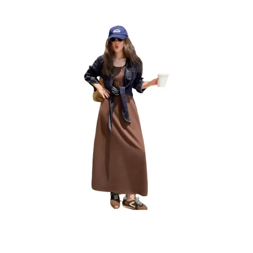 NANING9 Джинсовый синий женский комплект с юбкой