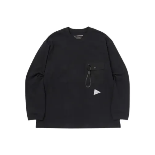 And Wander FW25 Heavy Cotton Pocket LS T-Shirt Unisex Анд Вандер FW25 Heavy Хлопок Карман LS Рубашка Унисекс