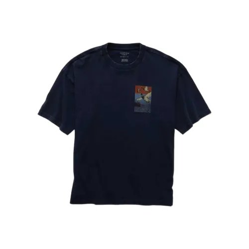 AMERICAN EAGLE Темно-синие мужские футболки T