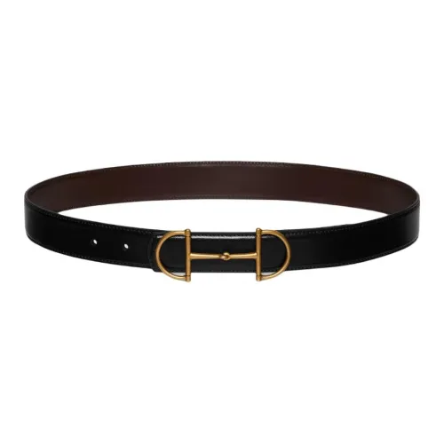 GUCCI Кожаные ремни Мужской Черный Коричневый Ширина 3 см