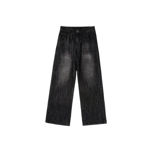 COUNTRY MOMENT Темно-черные унисекс джинсы