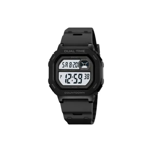 SKMEI Электронный механизм TPU ремешок Мужские часы Белый циферблат