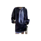 Темно-синий синий свитшот