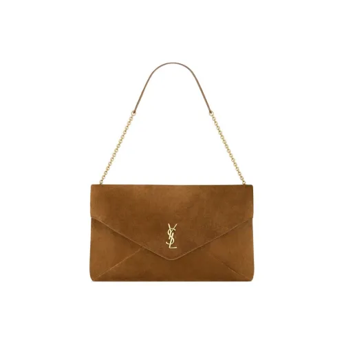 SAINT LAURENT Cassandre Замша Ручная Сумка на плечо Экстра-большая Женская Коричневая