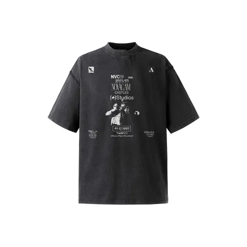 WEINIU Выстиранный Черный Унисекс T-рубашки