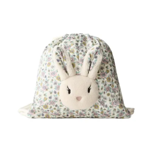 ZARA Cotton Backpack Women's Beige Multicolor ZARA Хлопок Рюкзак Женские Бежевый и Многоцветный