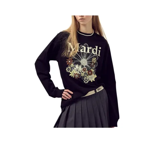 MARDI MERCREDI Черный Сливочный Женские T-рубашки