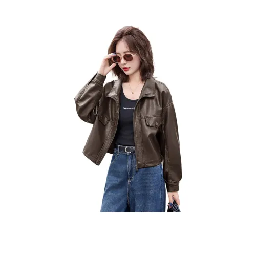 H YXIANG Кожа Куртка Женская