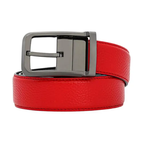 SHERIDAN Зодиакальный год Открытый Красный Бизнес Шпилька Коровья кожа Ремень Мужской Красный Ширина 3,5CM