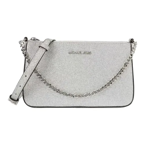 MICHAEL KORS Jet Set Travel ПВХ Сумка через плечо Портативная Сумка через плечо Женская Серебряная