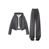 [Мягкий и Дружественный к коже] Темно-серый (Лента с логотипом щенка на груди) + Темно-серый (Однотонный)