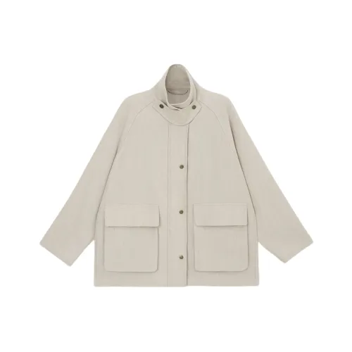 LIBOSHU Абрикос Женская Тренч-куртка