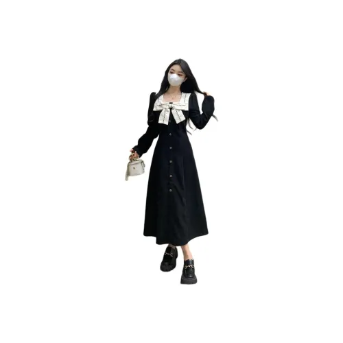 STYUW Длинное платье с длинным рукавом женское