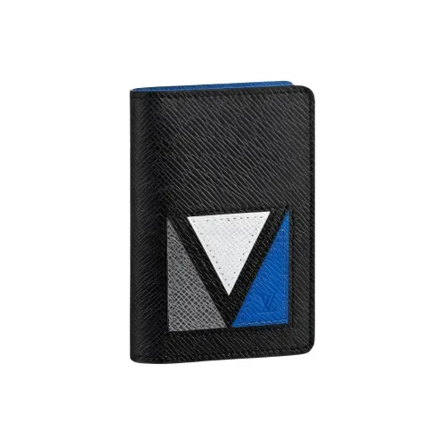 LOUIS VUITTON Pocket Organizer Кожа Кошелек Мужской Черный