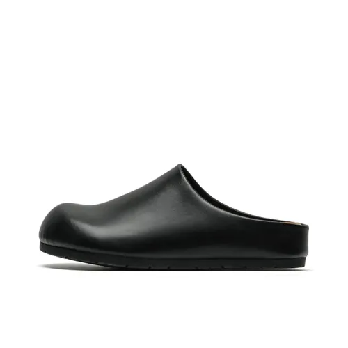 Mule Donkey Резиновая подошва устойчивая к истиранию домашние тапочки унисекс черный