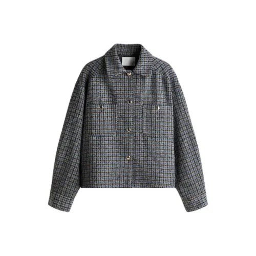 H M Серый Клетчатый Женские Куртки