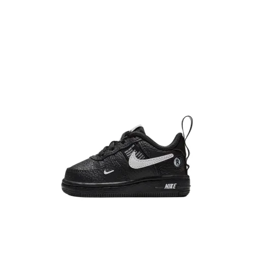 Nike Air FORCE 1 Slip Resistant Abrasion Resistant Теплоизоляционный Низкий Топ Обувь для малышей Черный Infant And Toddler