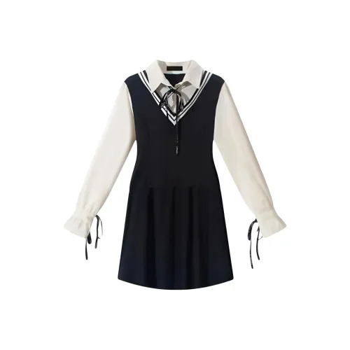 Cotton Zhiximeng Live Длинное платье с длинными рукавами женское