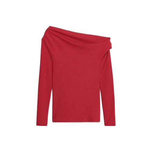 ZARA Темно-красные женские футболки T