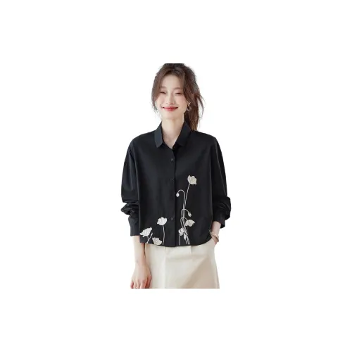 H YXIANG Черные Женские Рубашки