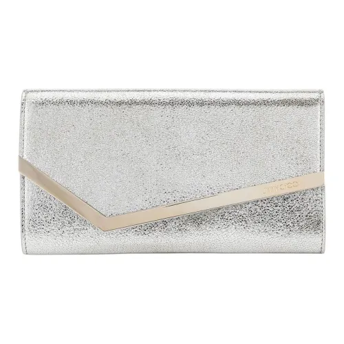 Jimmy Choo Блестящий кожаный клатч Women's Silver