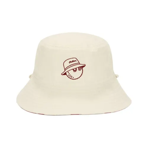 Коллаборация Malbon Golf Cotton Bucket Hats Унисекс Красный Бежевый