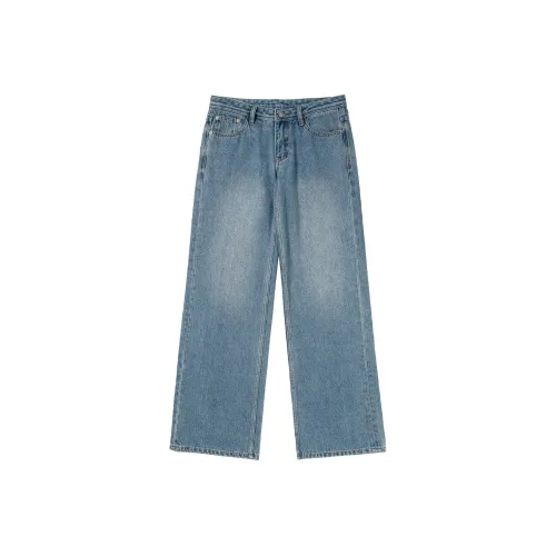 COUNTRY MOMENT Светло-синие унисекс джинсы