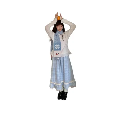 RDRE Синий Женские Повседневные Длинные Юбки