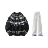 Чёрный топ + белые серые штаны Фотиния