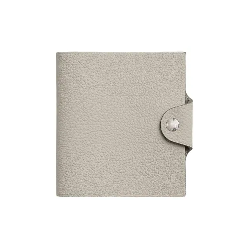 HERMES Ulysse Коровья кожа Togo Защитный чехол Мини Унисекс 8L Бетон Ледниковый белый Бетонно-серый