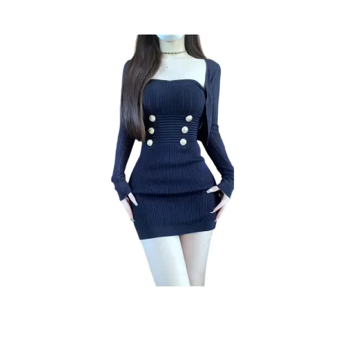 STYUW Длинное платье с длинным рукавом женское