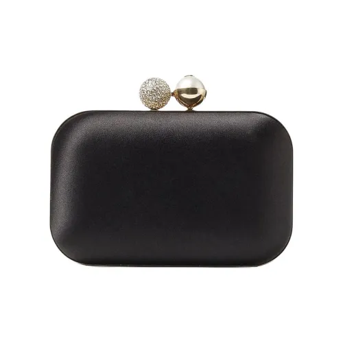 Jimmy Choo Satin Одно плечо Через плечо Клатч Женский Черный