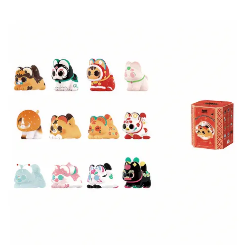 POP MART Blessing Wealth Full Коллекция Слепые коробки Один Mystery Коробка Целая коробка 12 шт